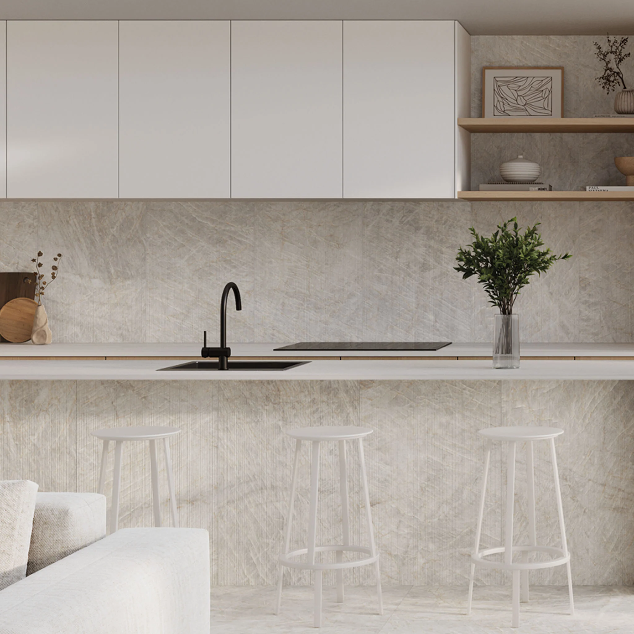 Adele Pearl Fluted Tile - Image 5