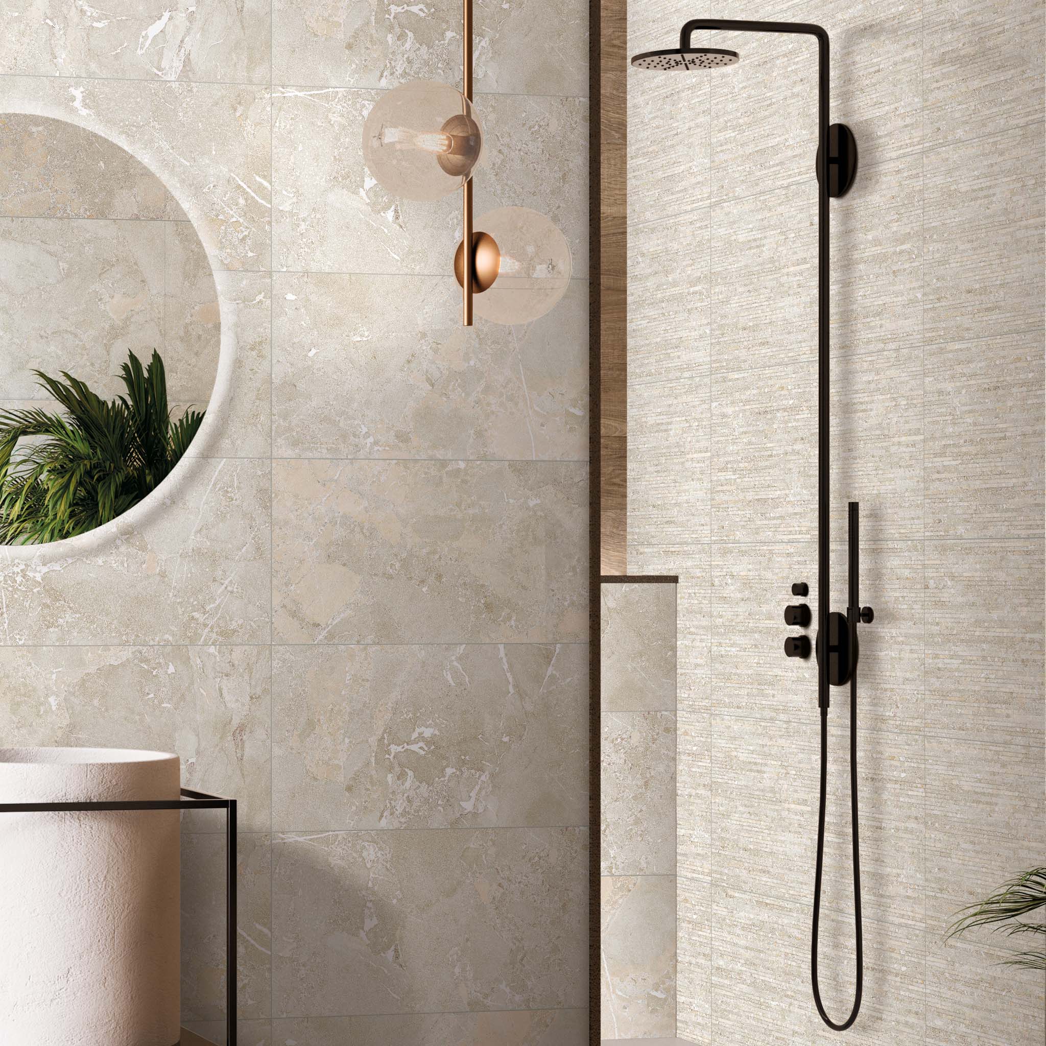 Como Beige Fluted Tile - Image 4